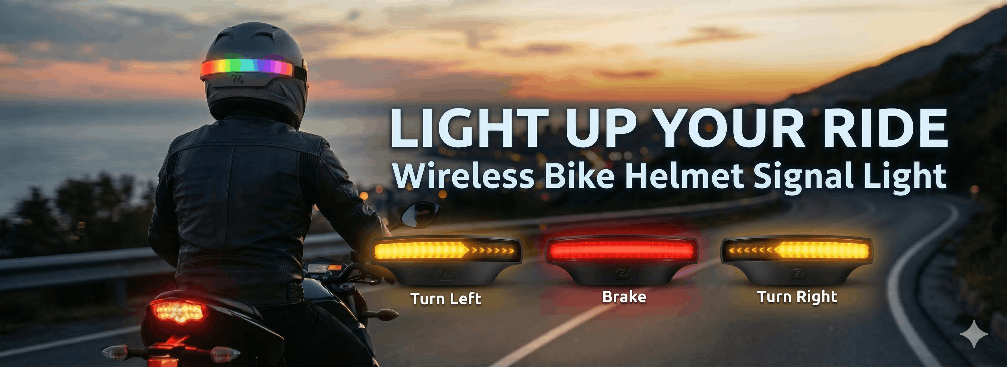 Zignal.Bike wireless helmet light banner